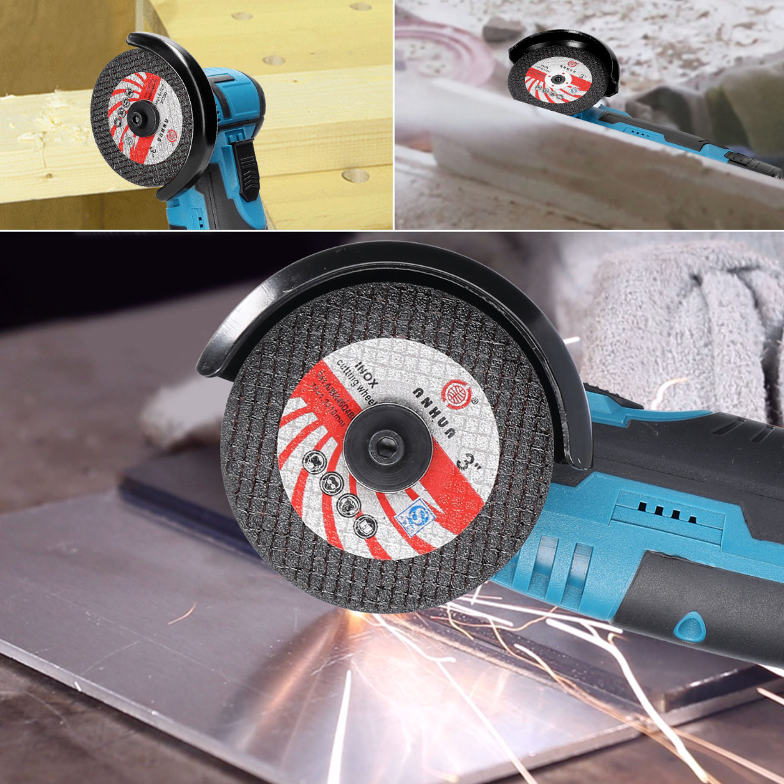 12 V batteridrevet vinkelsliper - dobbel batteripakke + hurtiglader