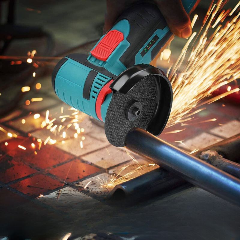 12 V batteridrevet vinkelsliper - dobbel batteripakke + hurtiglader