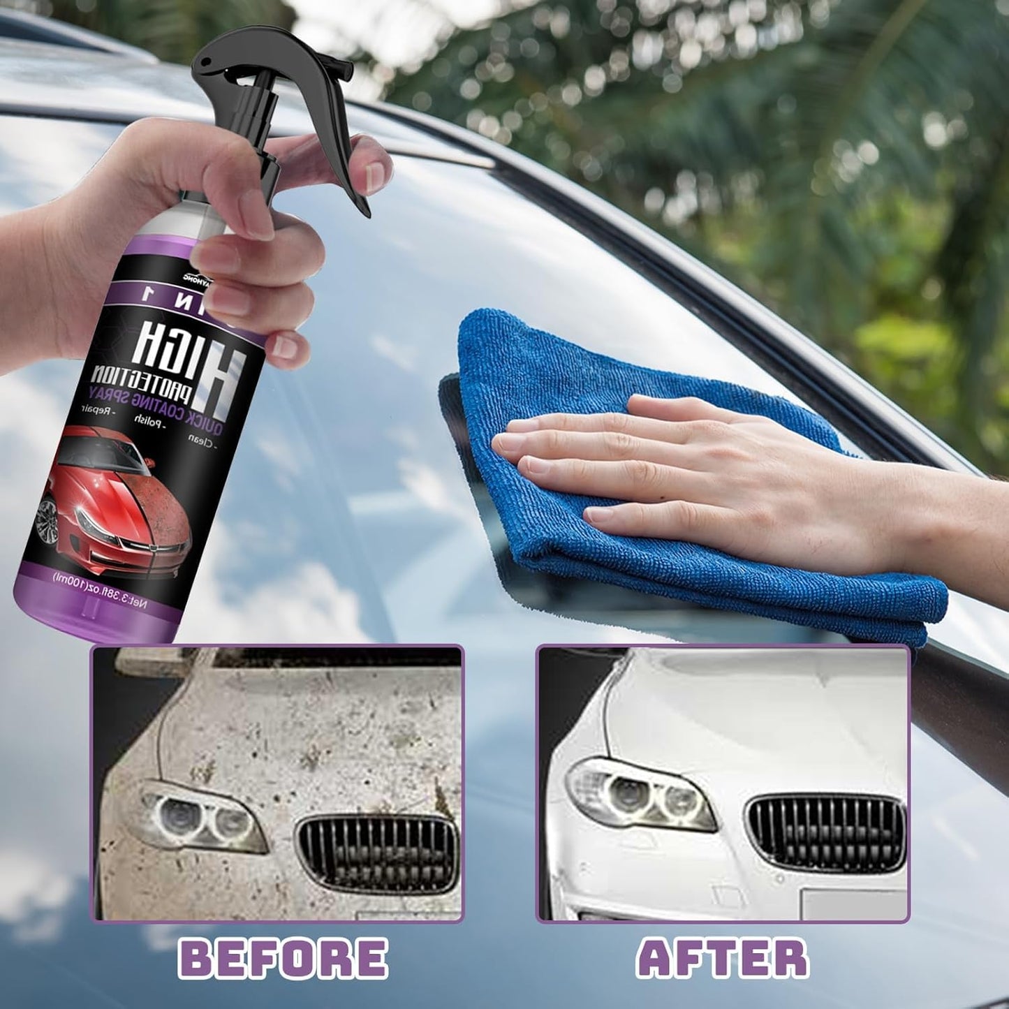 3 i 1 Spray för snabb lackering av bilar med högt skydd